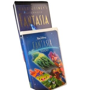 Vintage Disney Kids Fantasia‎ & Fantasia 2000 VHS Set Vintage Movies Mickey 90s